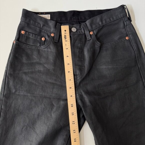 Levi’s 501 Wax Coated Straight Leg 💯% cotton Posh Party Black Women’s size 27 - Picture 13 of 15